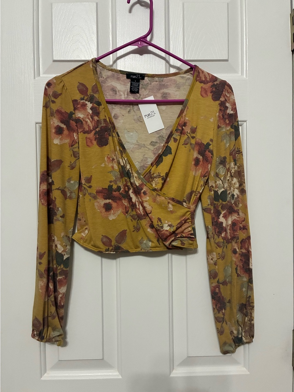 Yellow floral long sleeves top